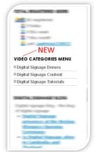 Digital Signage Portal Video Categories