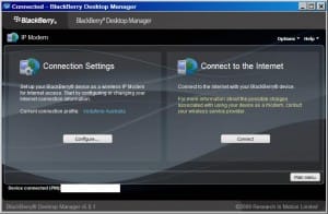 blackberry desktop manager v5.0.1 ip modem 2 Blackberry Desktop Manager with IP Modem window
