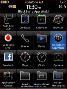 Balckberry Storm v5 Apps world