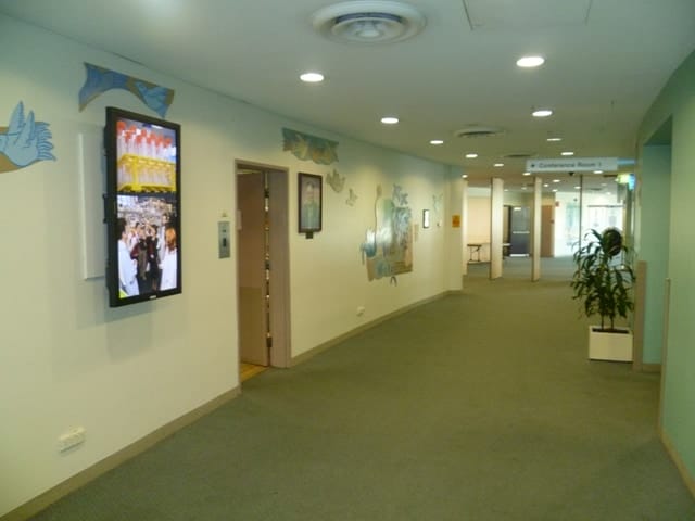 digital signage hospital conference room
