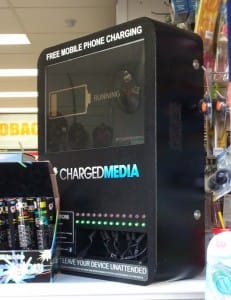 chargedmedia digital signage kiosk mobile phone