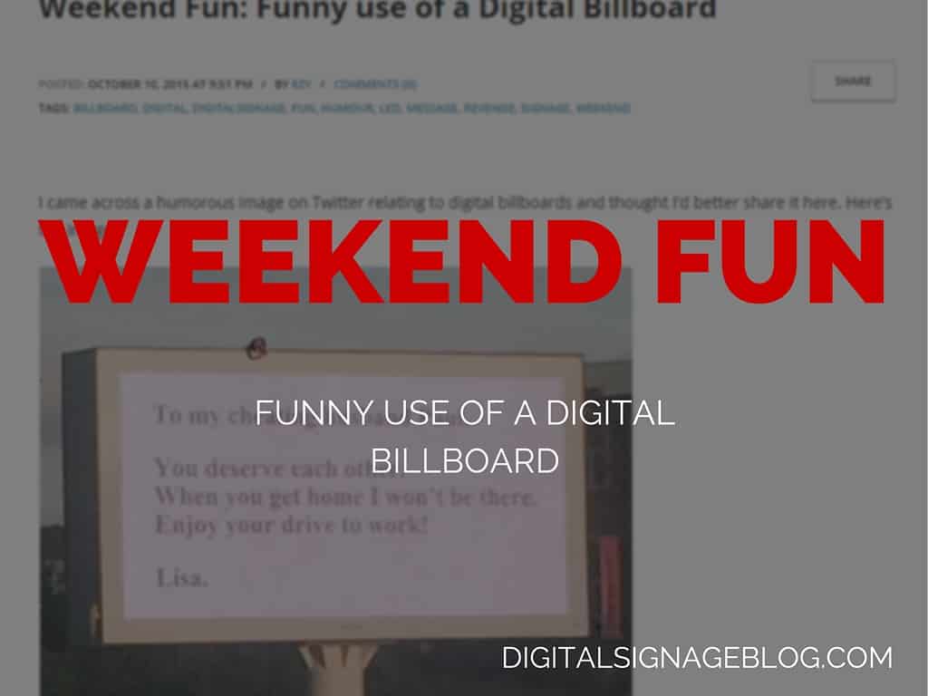 WEEKEND FUN - FUNNY USE OF DIGITAL BILLBOARDS