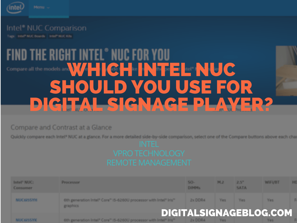 WHICH INTEL NUC SHOULD YOU USE FOR DIGITAL SIGNAGE PLAYER