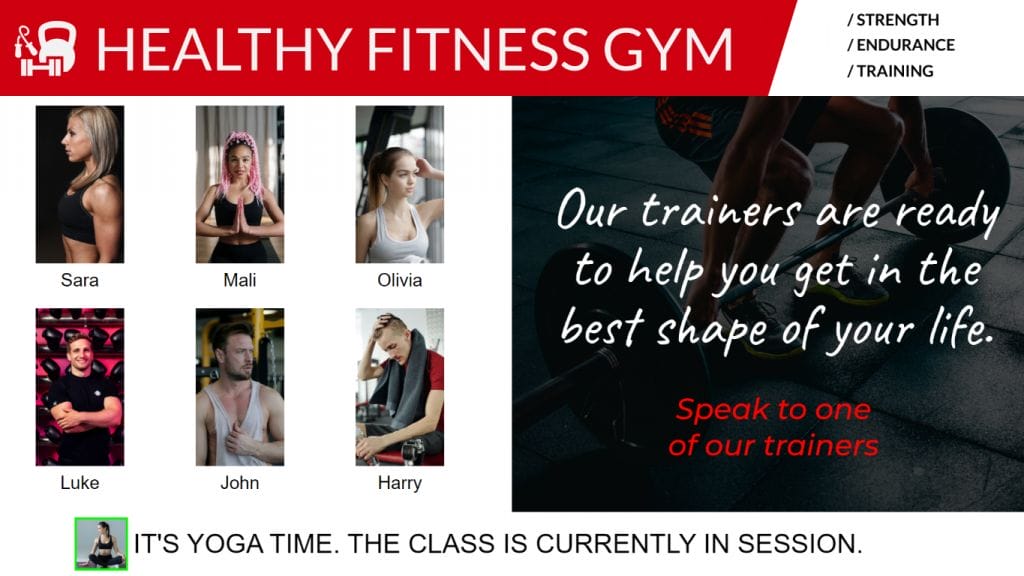 Digital Signage Blog - Staff Roster gyms personal training centres